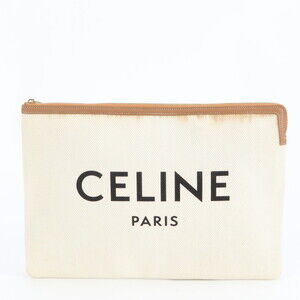 Celine Leather and Canvas Clutch Bag for Men